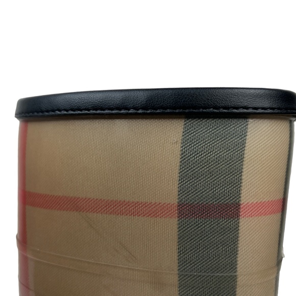 BURBERRY Rubber Rain Boots Plaid Check Pattern Women's Size 37 / 7 - Picture 8 of 12